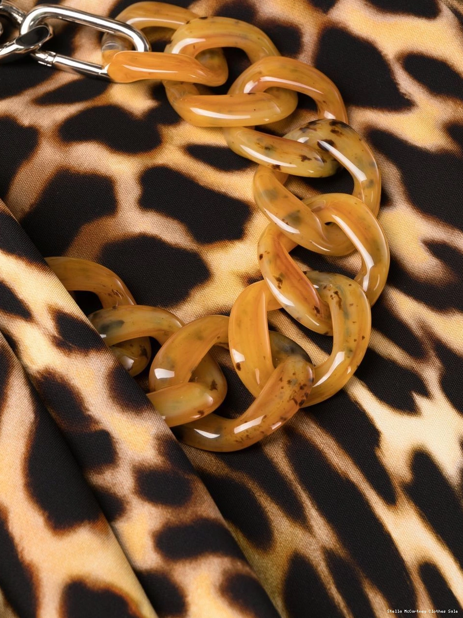 Affordable McCartney Women Stella leopard neck chain-embellished print dress 0825